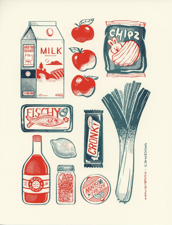 Groceries Risograph